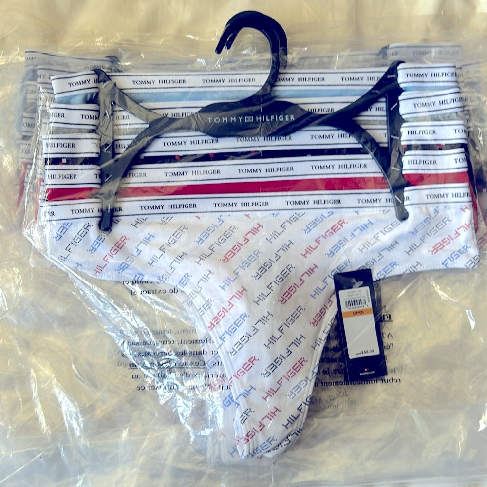 Tommy Hilfiger women’s Logo Band Mix Thong 5-Pack $55